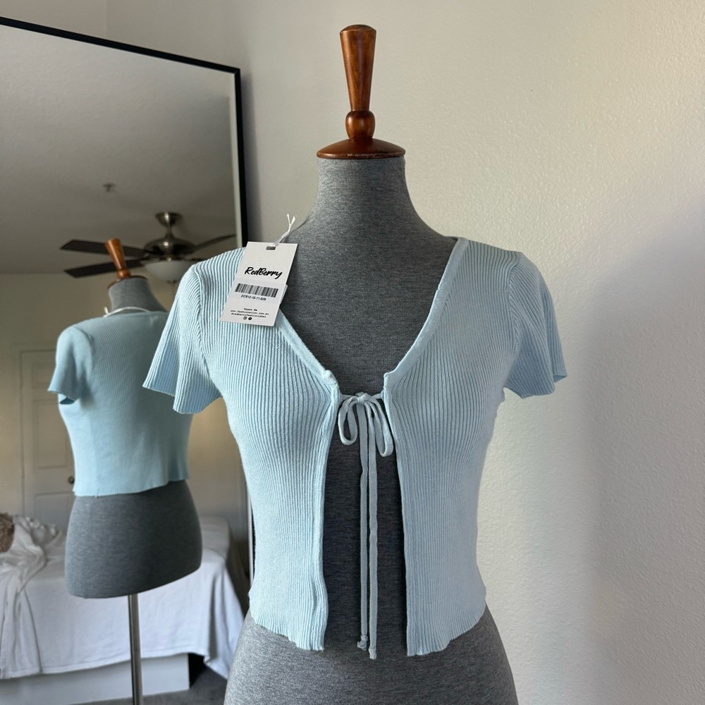 VRG GRL Knit Front Tie Top